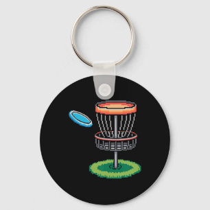 Funny Pixel Disc Golf Tee Player Sket Golfer Golfi Keychain