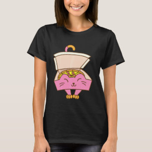 Funny Pizza Box Cat  Cool Italian Food Kitten Love T-Shirt