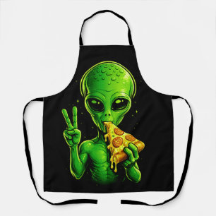 Funny Pizza Chef Apron Alien Pizza Lover Cooking
