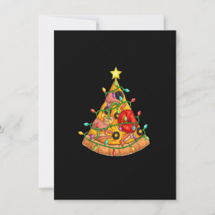 Funny Pizza Christmas Tree Lights Xmas Boys For Pi Invitation