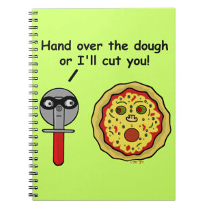 Funny Pizza Cutter Dough Pun Notebook