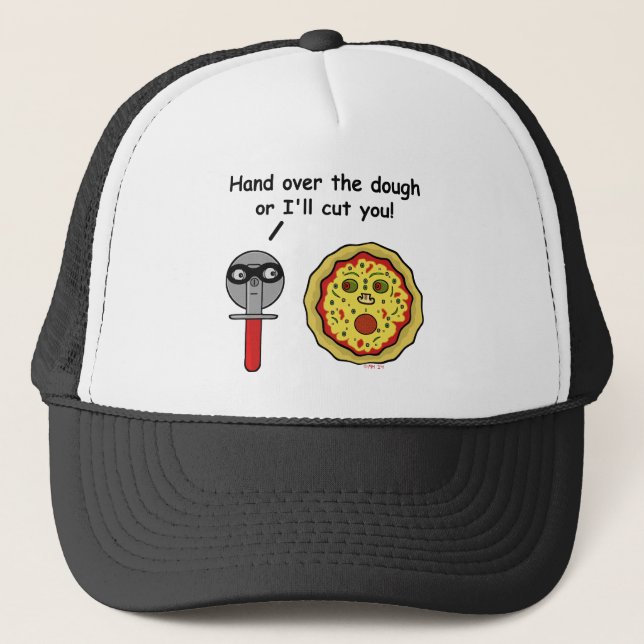 Funny Pizza Cutter Dough Pun Trucker Hat (Front)