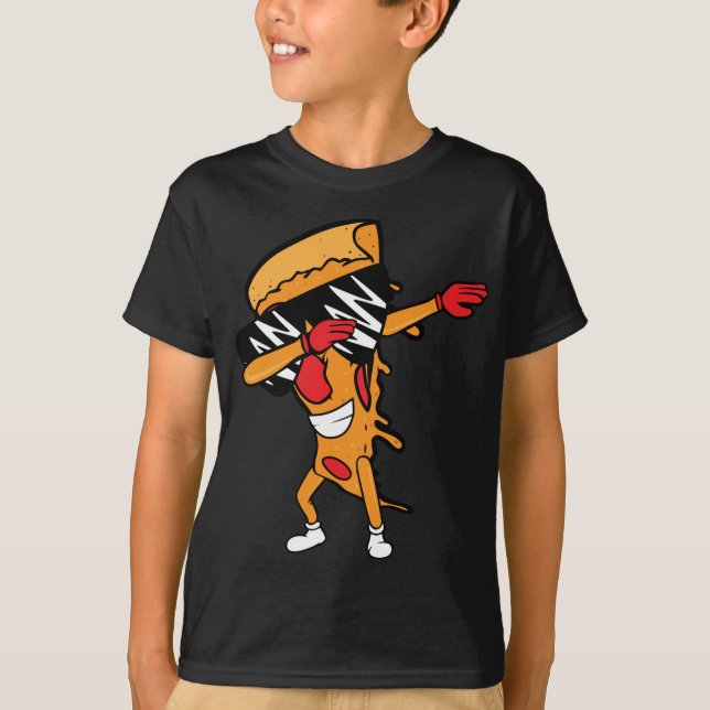 Funny Pizza Dabbing Pepperoni Pizza Slice Dancing  T-Shirt (Front)