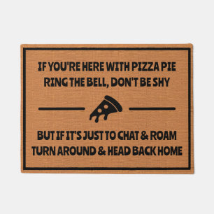 Funny Pizza Delivery Humour Silly Minimalist Doormat