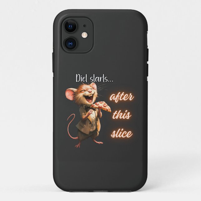 ✨Funny Pizza Diet Mouse Design Case-Mate iPhone Case (Back)