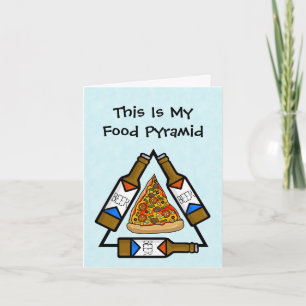 Funny Pizza Food Pyramid Card