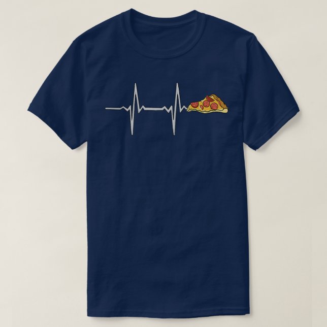 Funny Pizza Heartbeat Tee Funny Pizza Lovers Fun P (Design Front)