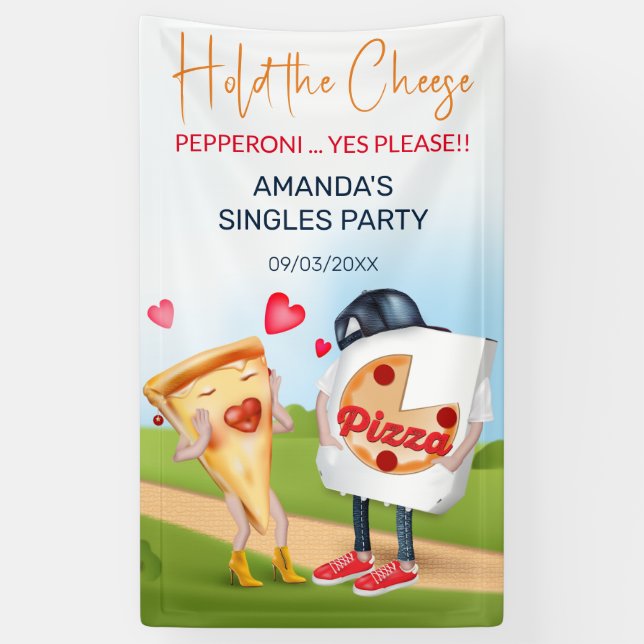 Funny Pizza Love Banner (Vertical)