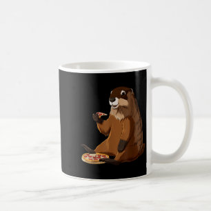 Funny Pizza Lover Groundhog  Coffee Mug
