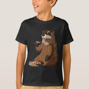 Funny Pizza Lover Groundhog T-Shirt