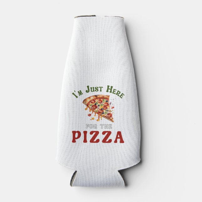 Funny Pizza Lover Quote Bottle Cooler (Front)