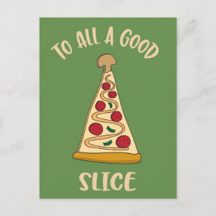 Funny Pizza Lover's Christmas Tree Holiday Postcard