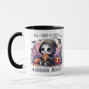 Funny Pizza Movie Halloween Ghost Mug