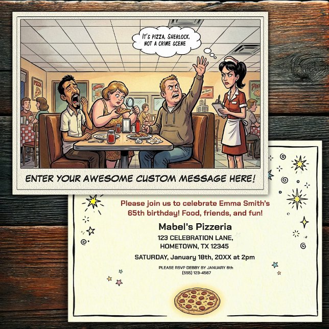 Funny Pizza Parlour Group Celebration Invitation (Creator Uploaded)