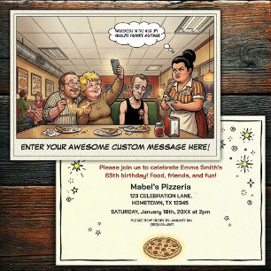 Funny Pizza Parlour Group Celebration Invitation
