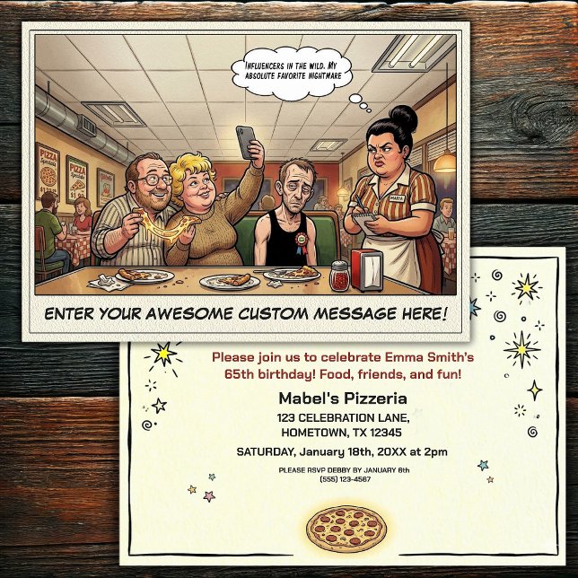 Funny Pizza Parlour Group Celebration Invitation (Creator Uploaded)