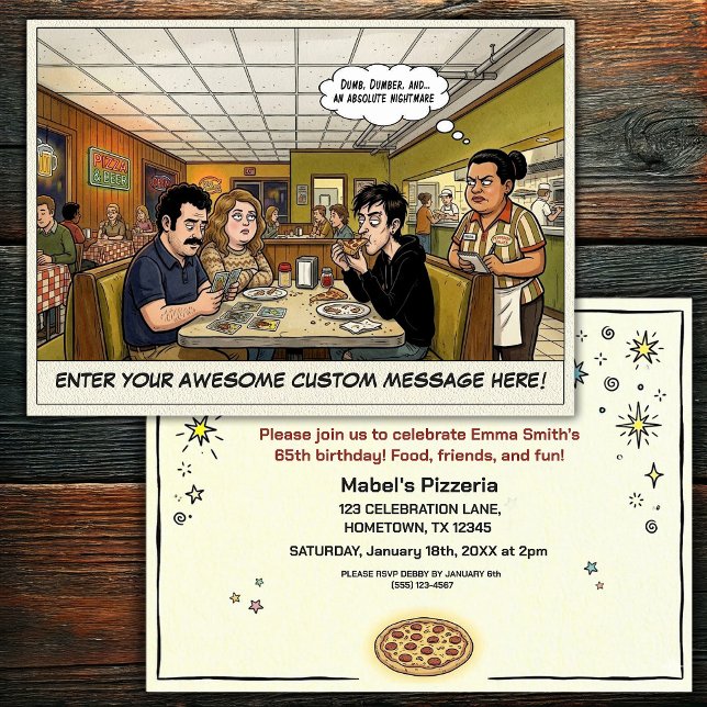 Funny Pizza Parlour Group Celebration Invitation (Creator Uploaded)