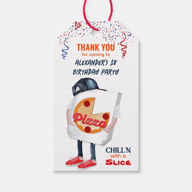 Funny Pizza Party Gift Tags (Front)