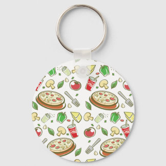 funny pizza pattern vol1 keychain