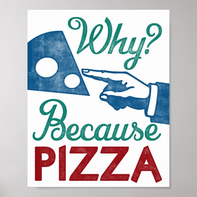 Funny Pizza Poster Art Print Kitchen Decor (Front)
