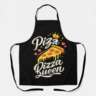 Funny Pizza Queen Cooking Apron for Women Cute Gif