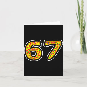 Funny pizza six seven 6 7 kids 6-7 gen alpha slang card