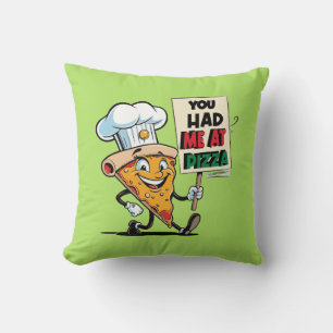 Funny Pizza Slice Quote Throw Pillow