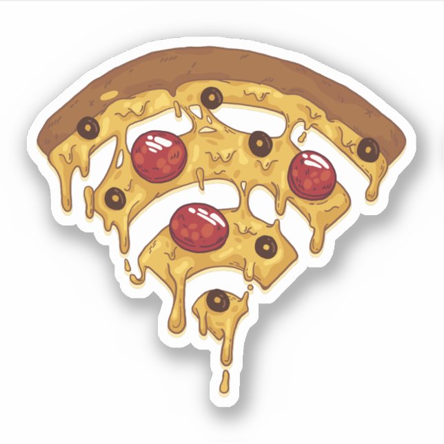 Funny Pizza WIFI symbol graphic cartoon Teen Geek (Front)