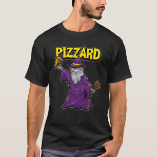 Funny Pizza Wizard Food Pun Pizzard Magic Fast Foo T-Shirt