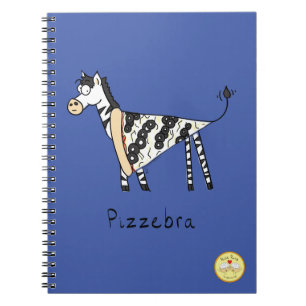 Funny Pizza Zebra Cute Cartoon Kids Notebook