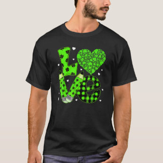 Funny Plaid Heart LOVE St Patrick's Day T-Shirt
