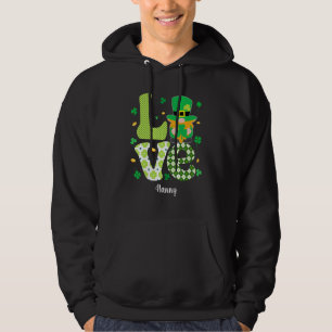 Funny Plaid Shamrock Love Nanny Shamrock St Patric Hoodie