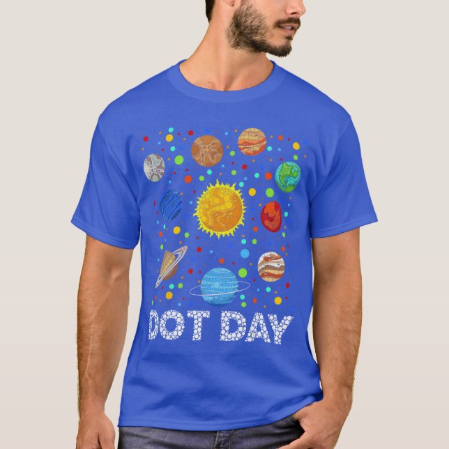 Funny Planets Polka Dot Happy Dot Day Art Student  T-Shirt (Front)