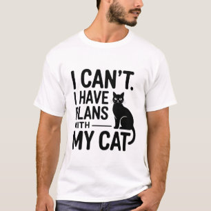 Funny Plans With My Cat Cute Drawing Typography T- T-Shirt