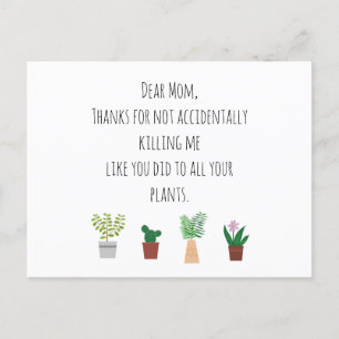 Funny Plant Lover Mother's Day Postcard