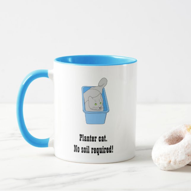 Funny Planter Cat Mugs, Template Mug (With Donut)