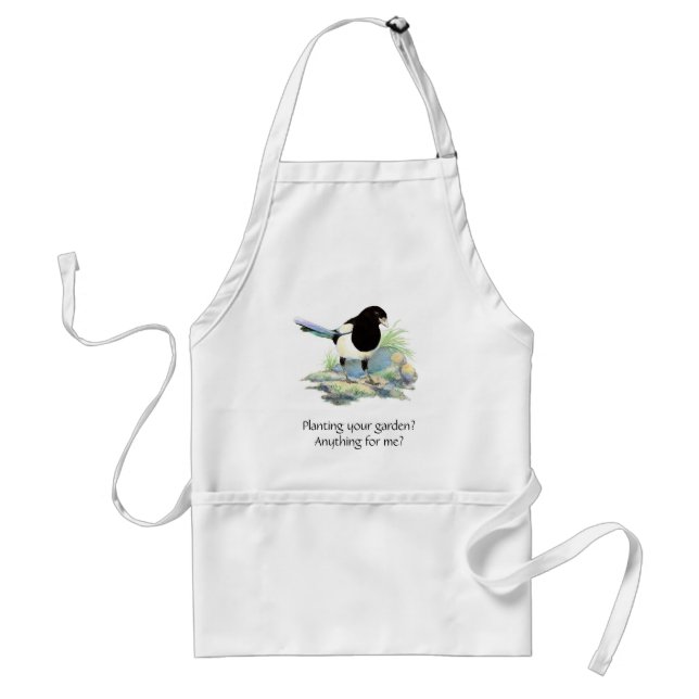 Funny, Planting a Garden?Cute Magpies Gardening Standard Apron (Front)