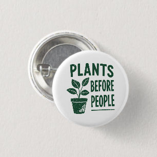 Funny Plants Before People Vintage Ink Stamp Art 1 Inch Round Button