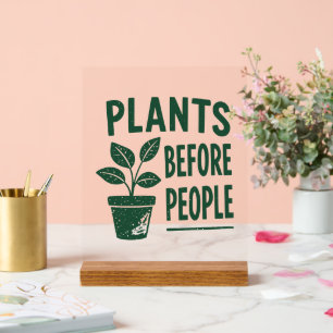 Funny Plants Before People Vintage Ink Stamp Art Acrylic Sign