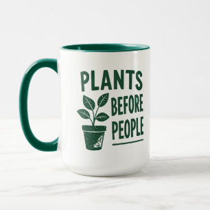 Funny Plants Before People Vintage Ink Stamp Art Mug