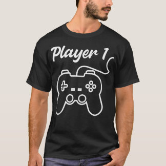 Funny Player 1 Player 2 Matching Gamer Couple Him T-Shirt
