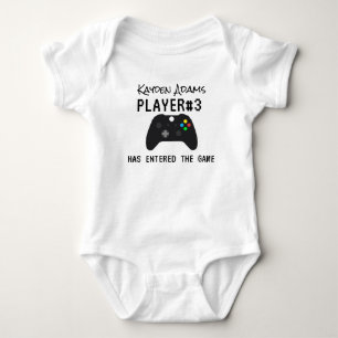 funny player #3 has entered the game baby bodysuit
