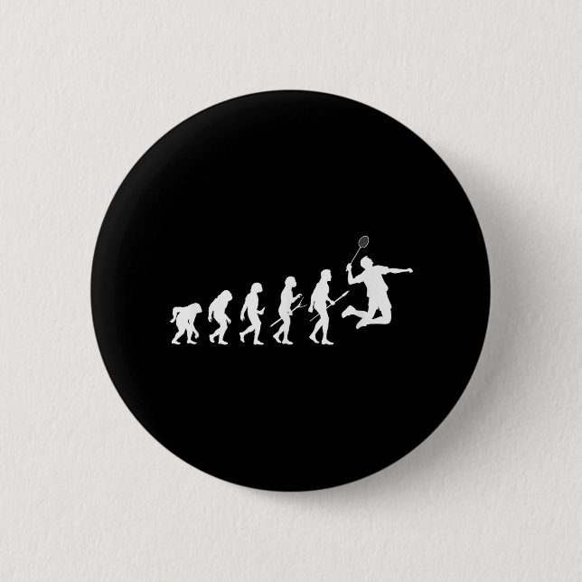 Funny Player Evolution Theory Badminton  2 Inch Round Button (Front)