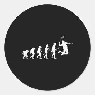 Funny Player Evolution Theory Badminton Classic Round Sticker