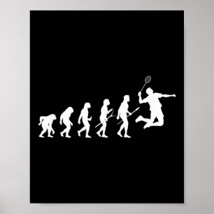 Funny Player Evolution Theory Badminton  Poster