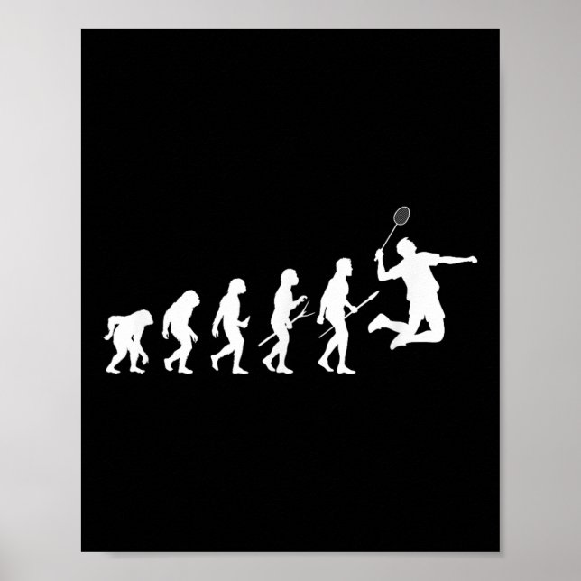 Funny Player Evolution Theory Badminton  Poster (Front)