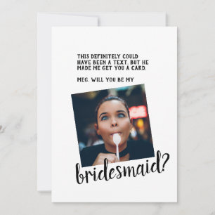 Funny Playful Bridesmaid Request Card