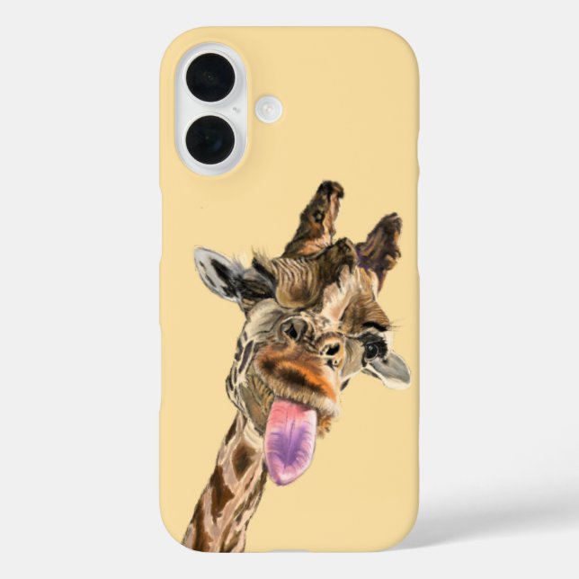 Funny Playful Giraffe iPhone Case (Back)