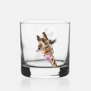 Funny Playful Giraffe Whiskey Glass