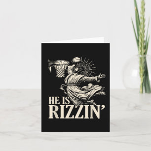 Funny Playing Basketball Easter He Is Rizzin  Card